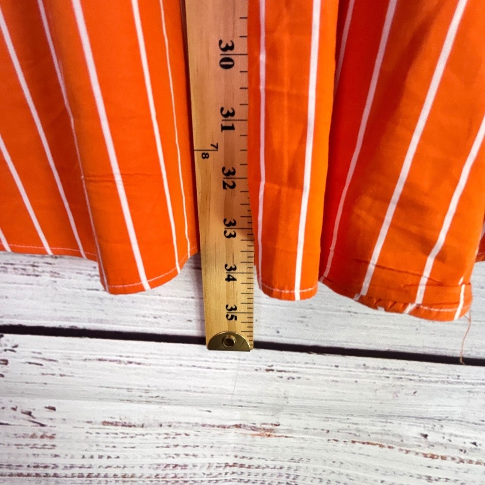 Ralph Lauren 3XB Big Preppy Button Down Shirt Orange White Cotton Green Pony - Picture 7 of 11